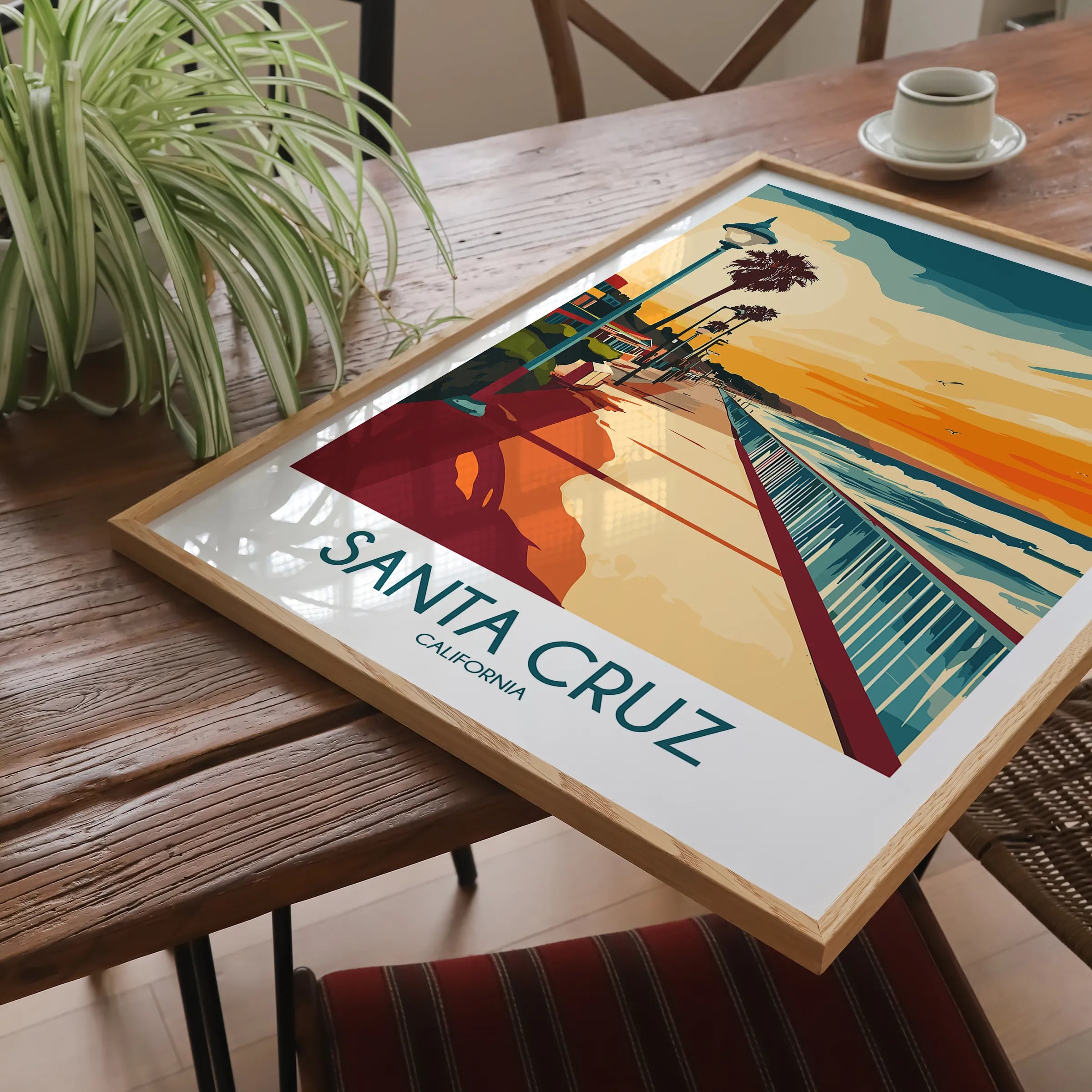 Santa Cruz Retro Travel Illustration