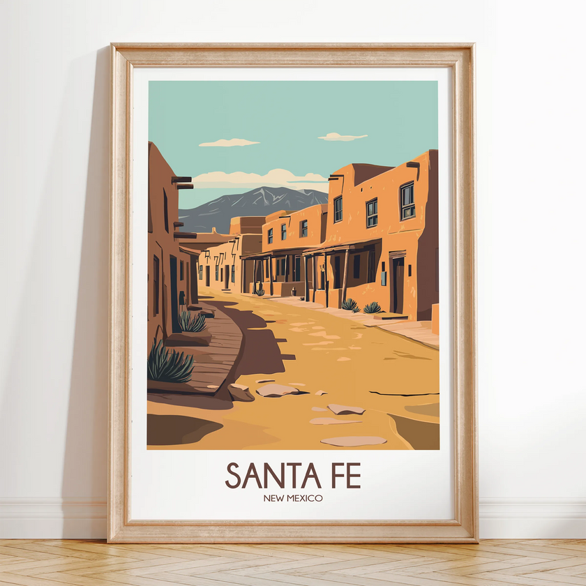 Santa Fe Retro Travel Illustration