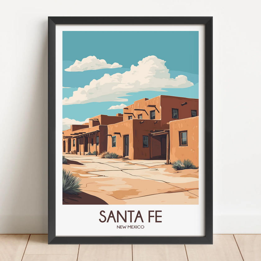 Santa Fe Retro Travel Illustration