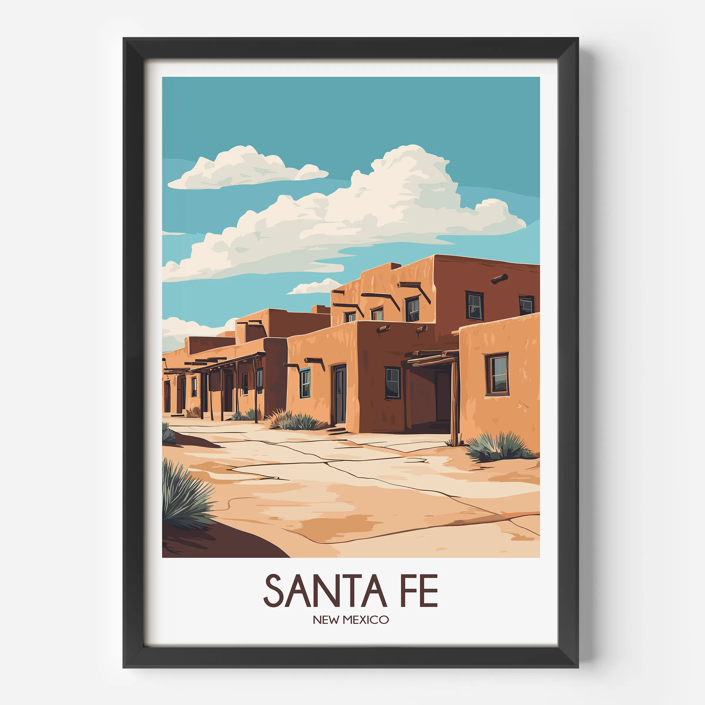Santa Fe Vintage Style Print