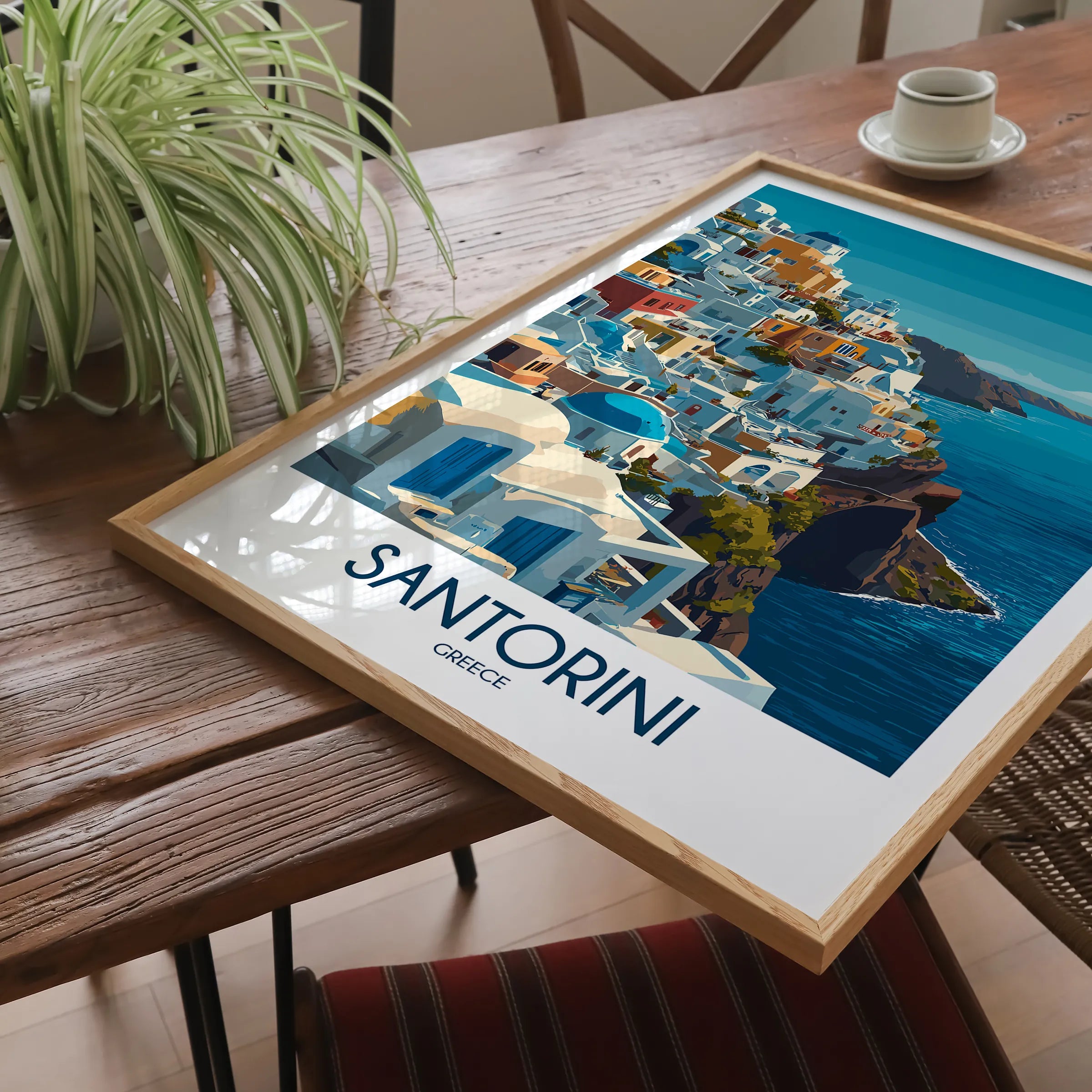 Santorini Destination Art Gift