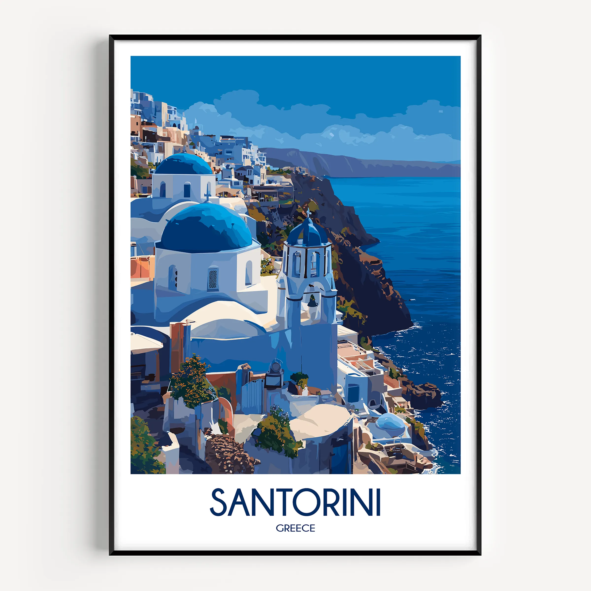 Santorini Destination Art Gift