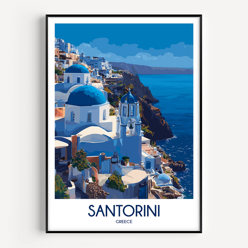 Santorini Destination Art Gift