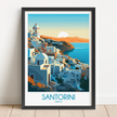 Santorini Modern Travel Poster