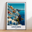 Santorini Modern Travel Poster