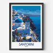 Santorini Retro Travel Illustration