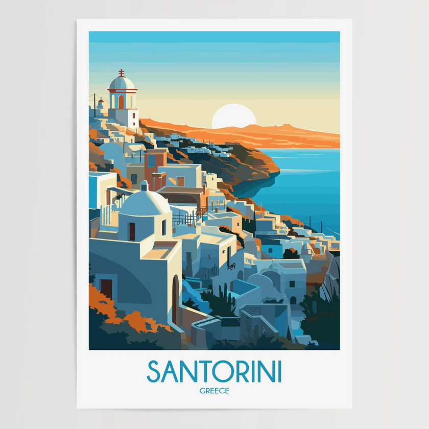 Santorini Scenic Landscape Art