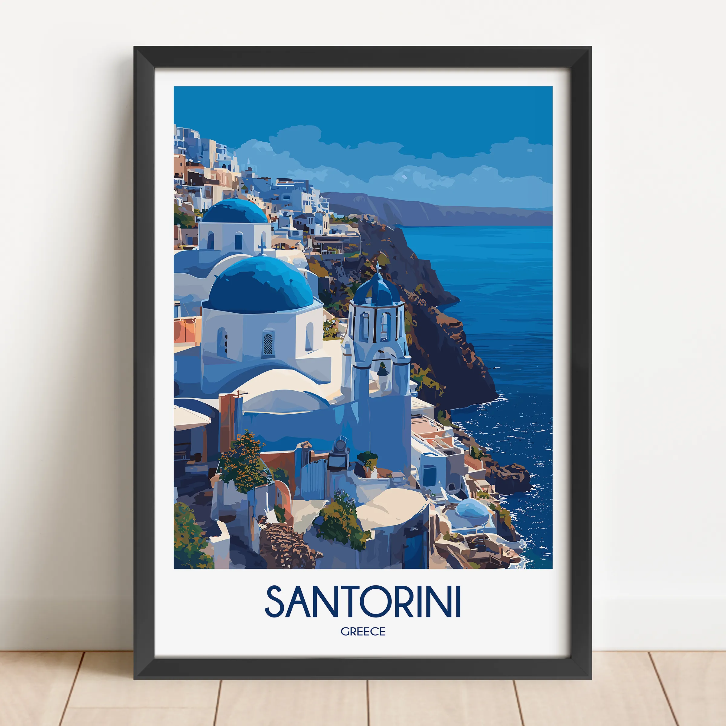 Santorini Scenic Landscape Art