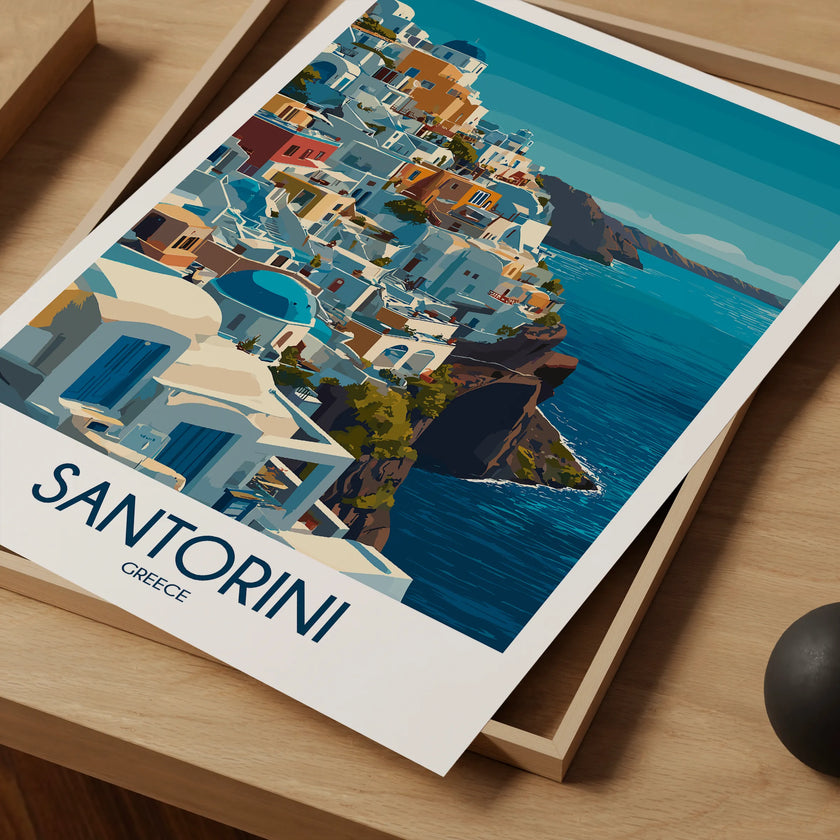 Santorini Souvenir Poster Print