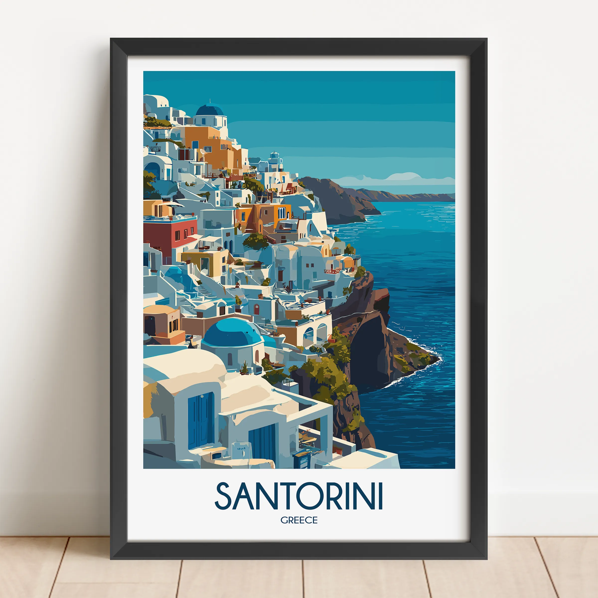 Santorini Vintage Style Print