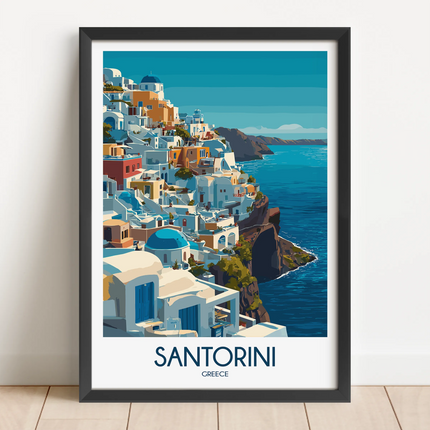 Santorini Vintage Style Print