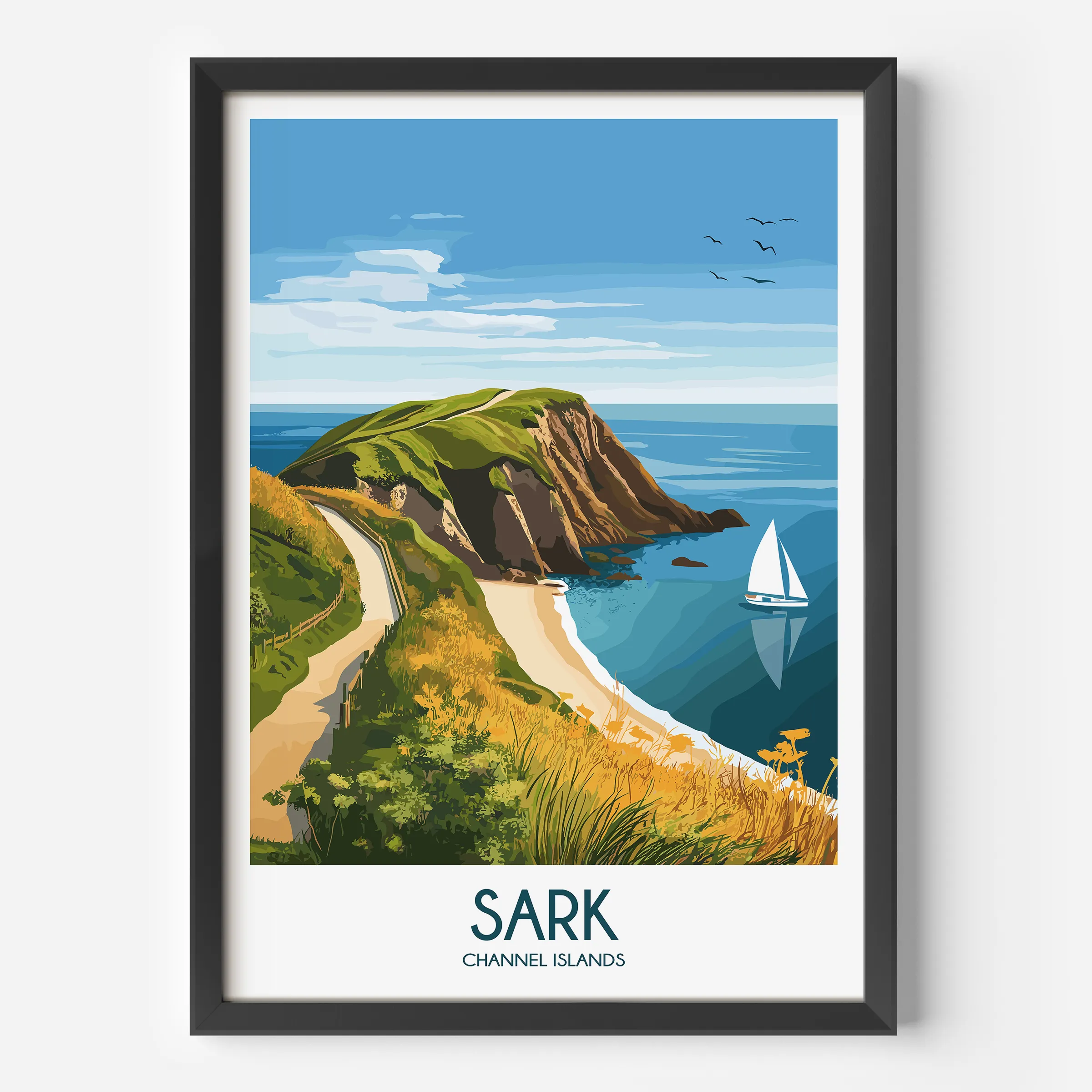 Sark Retro Travel Illustration