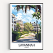 Savannah Modern Travel Poster