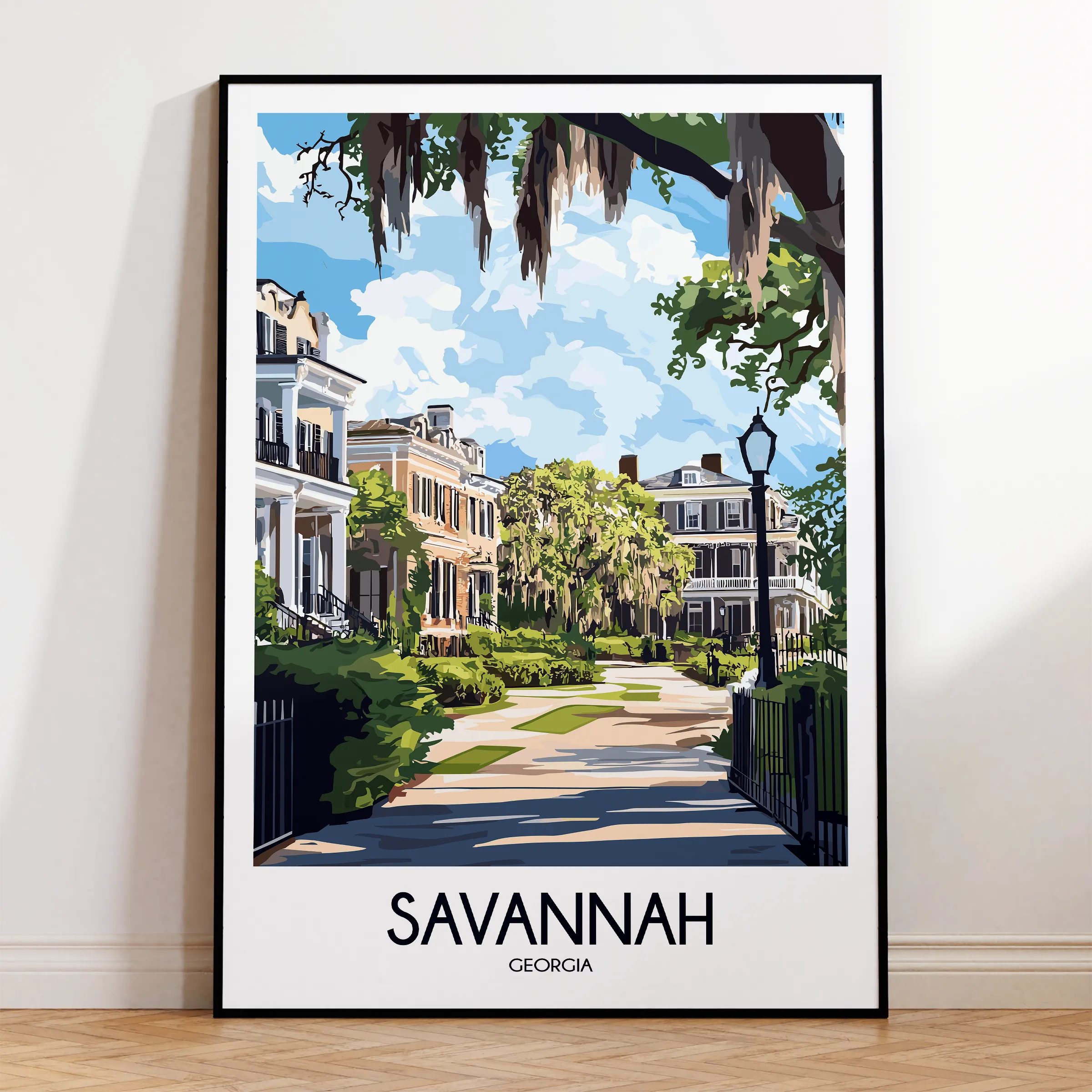 Savannah Retro Travel Illustration