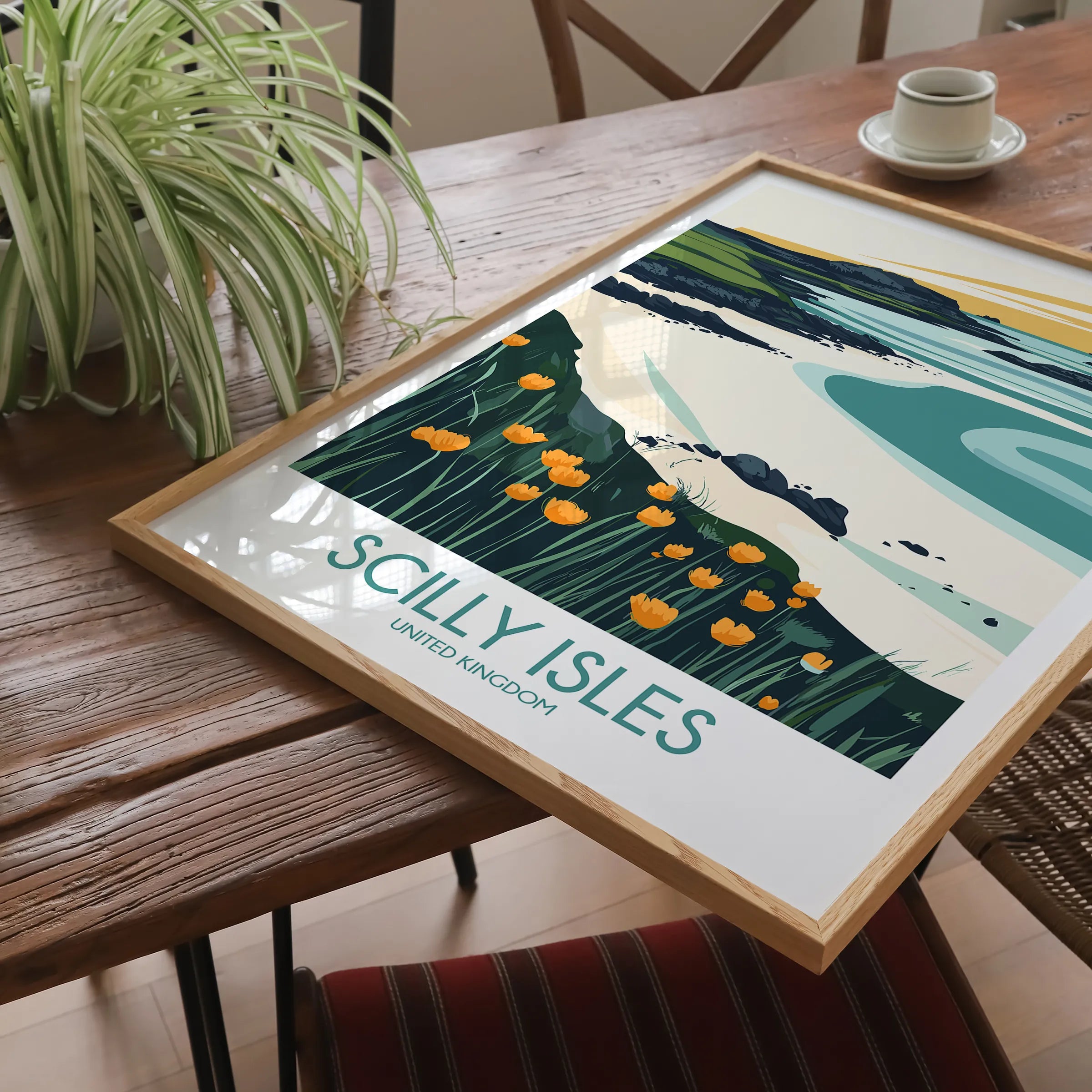 Scilly Isles Retro Travel Illustration