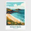 Scilly Isles Retro Travel Illustration