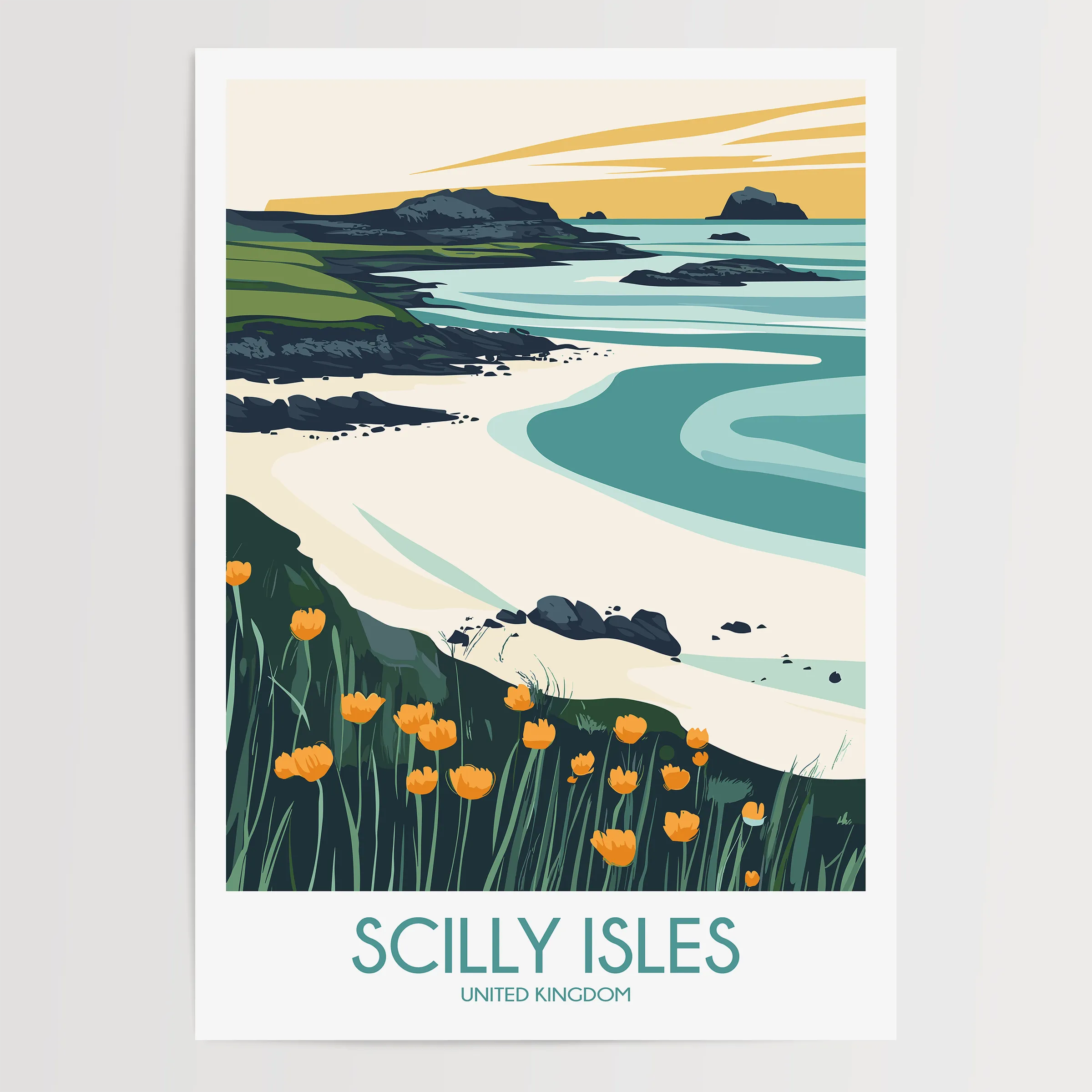 Scilly Isles Souvenir Poster Print