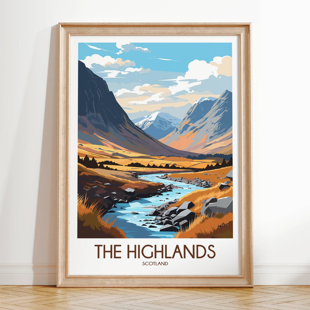 Scotland Highlands Modern Travel Poster