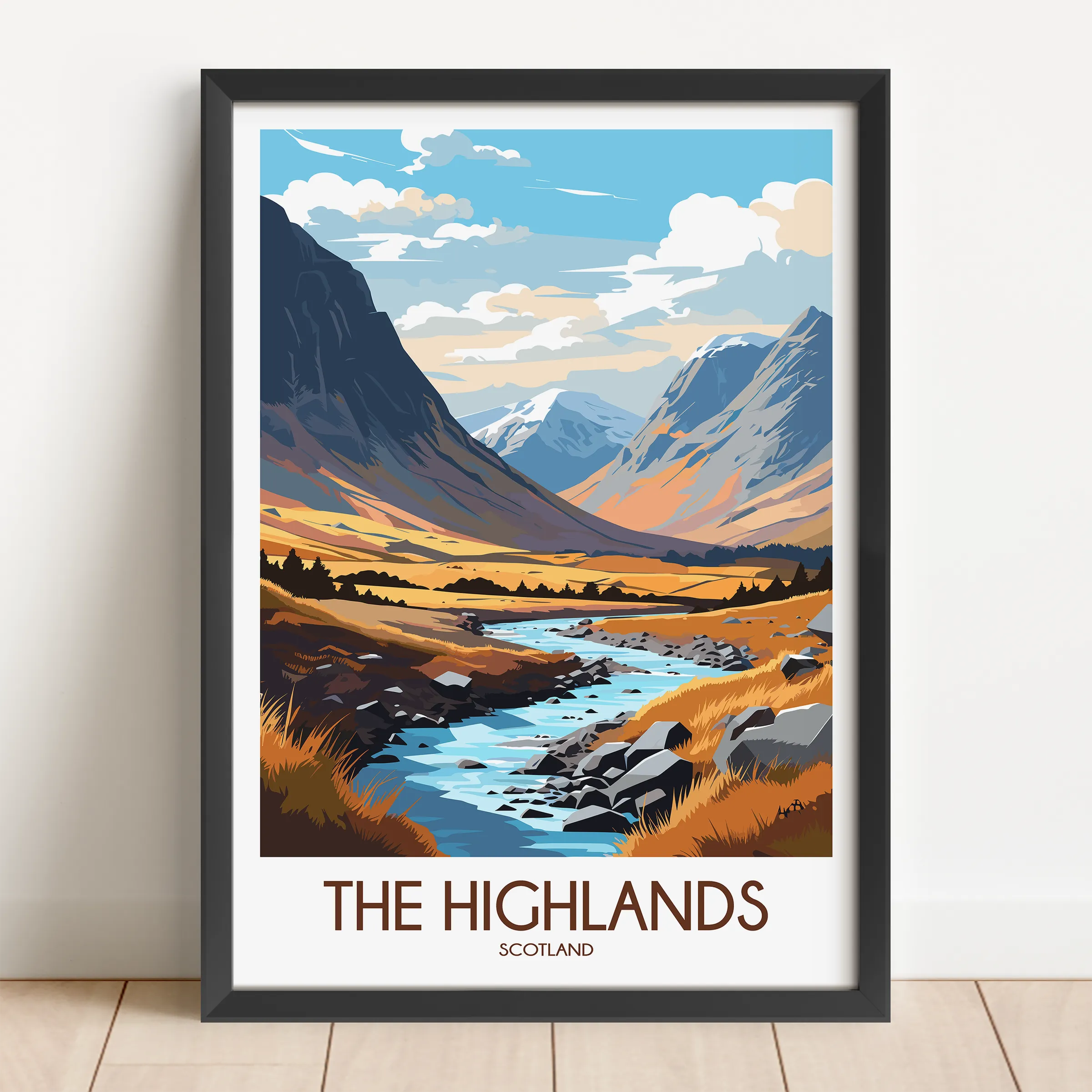 Scotland Highlands Vintage Style Print