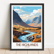 Scotland Highlands Vintage Style Print