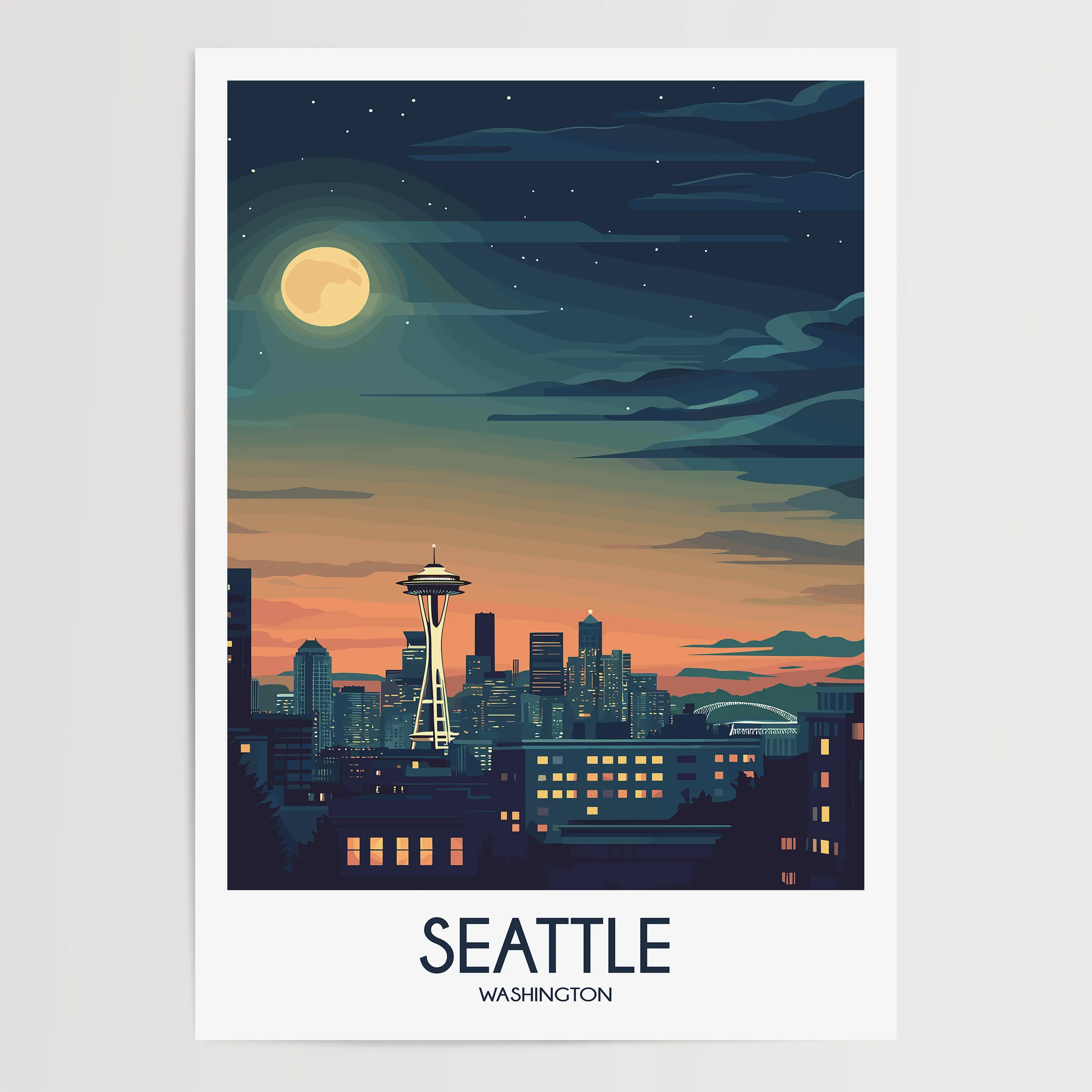 Seattle Destination Art Gift