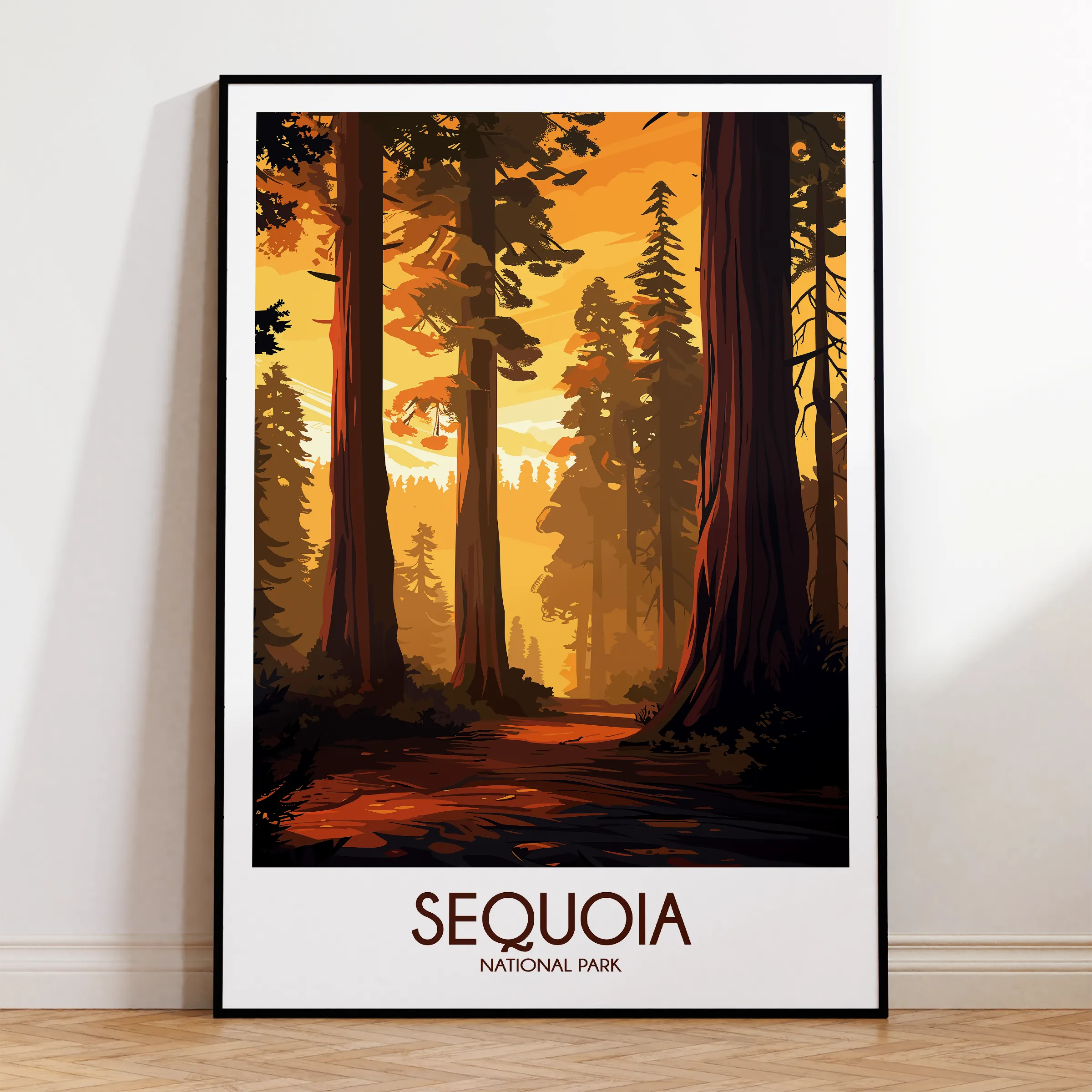 Sequoia Retro Travel Illustration
