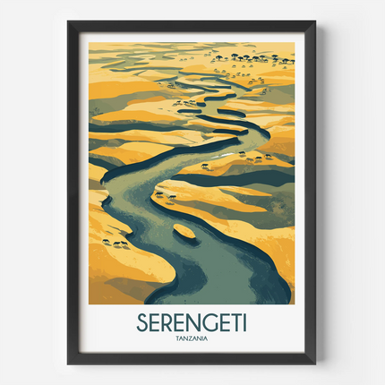 Serengeti Retro Travel Illustration