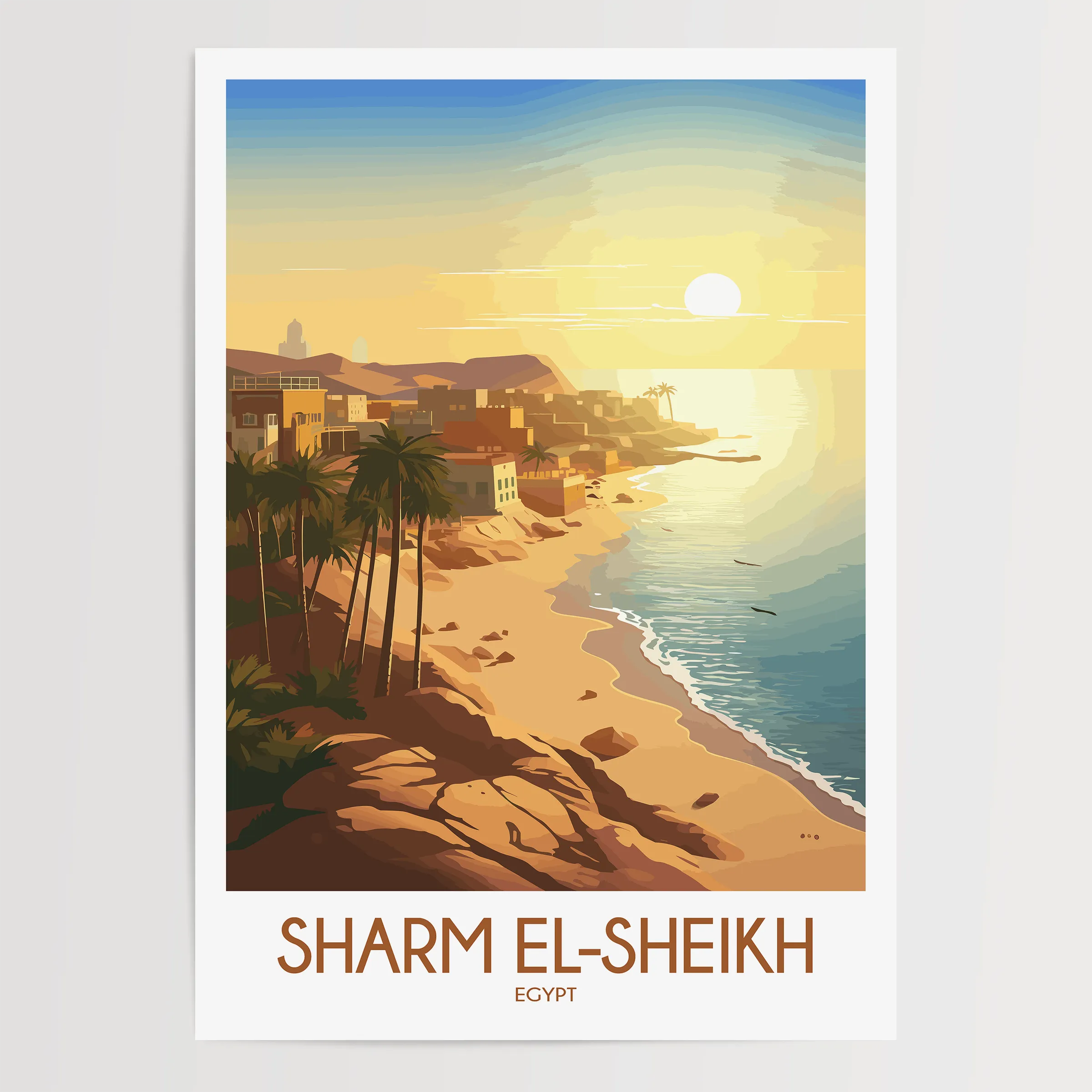 Sharm El Sheikh Retro Travel Illustration