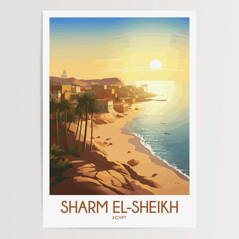 Sharm El Sheikh Retro Travel Illustration