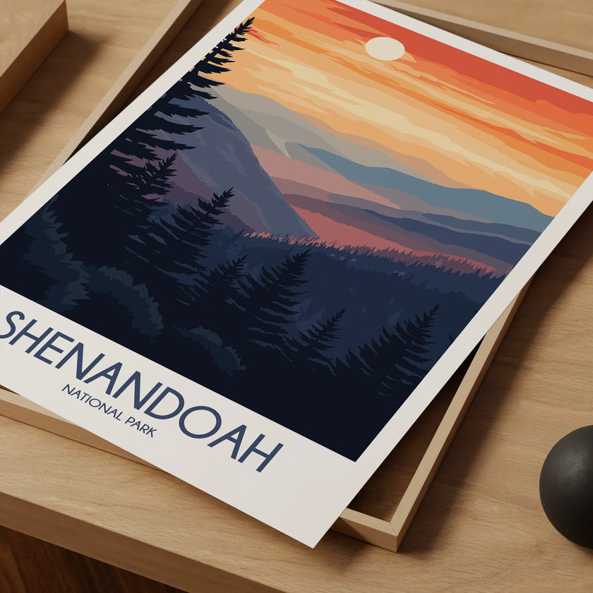 Shenandoah Retro Travel Illustration