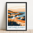 Shetland Islands Vintage Style Print
