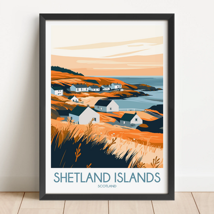 Shetland Islands Vintage Style Print