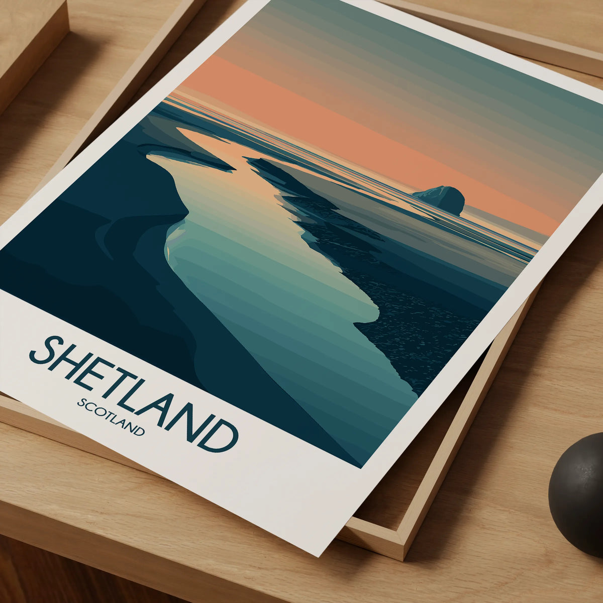 Shetland Retro Travel Illustration