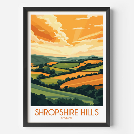 Shropshire Hills Souvenir Poster Print