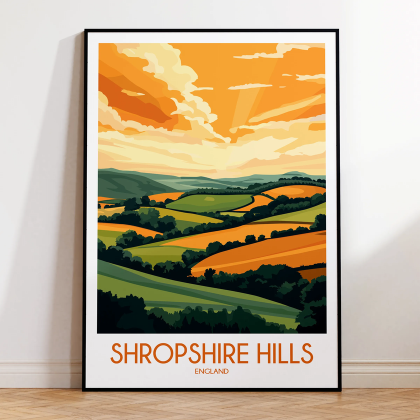 Shropshire Hills Vintage Style Print