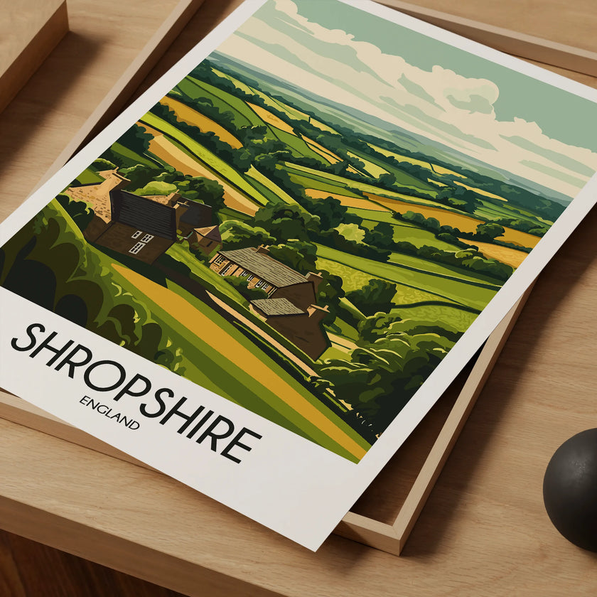 Shropshire Modern Travel Poster