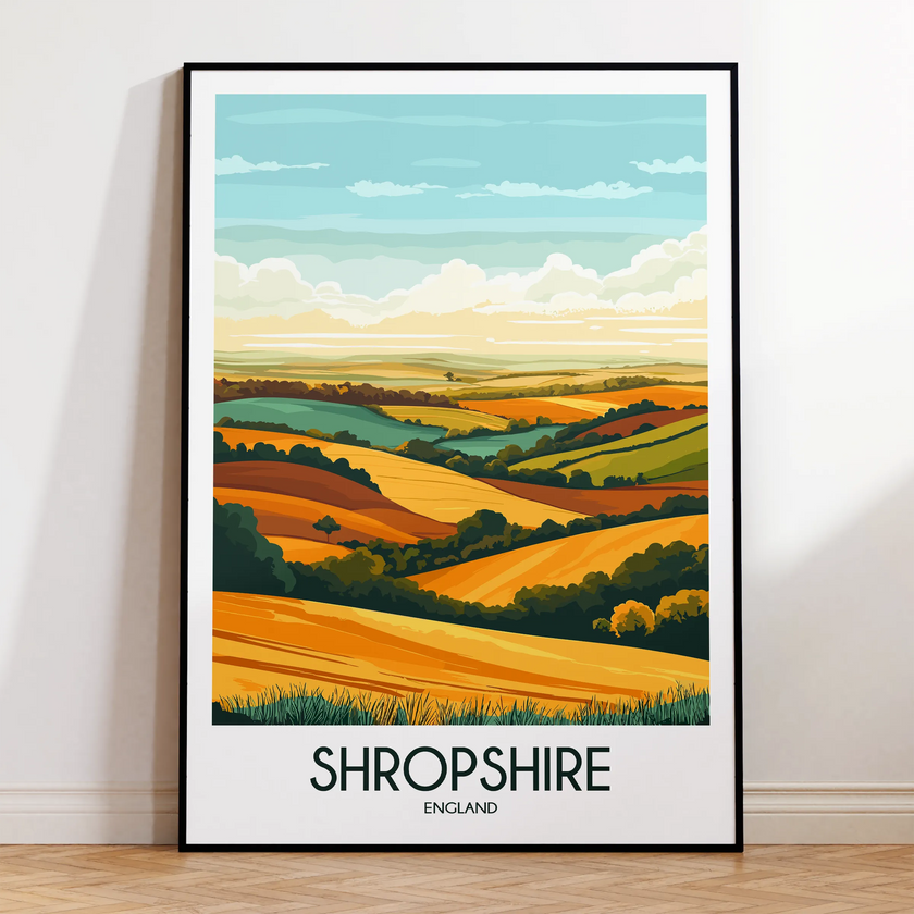 Shropshire Modern Travel Poster
