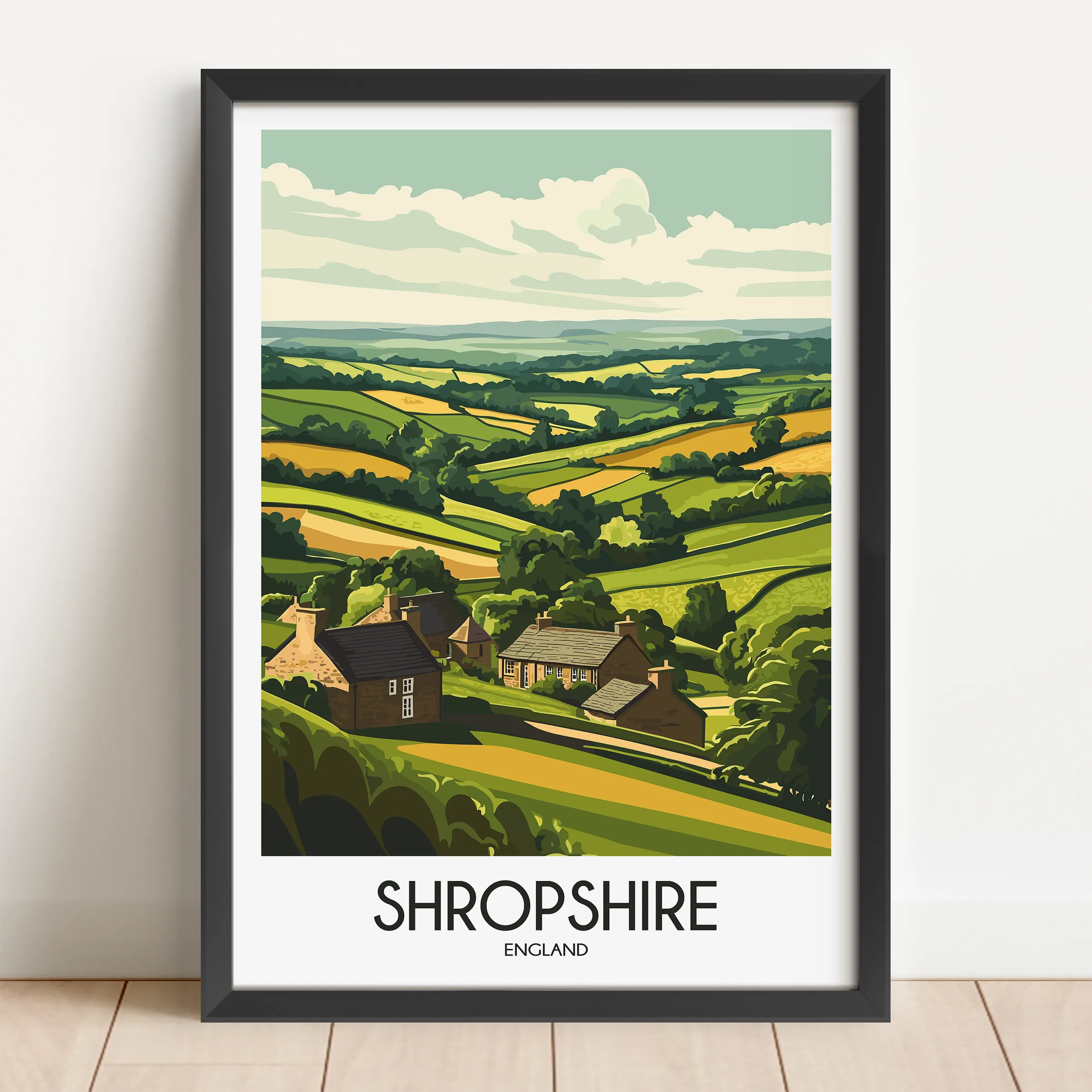Shropshire Retro Travel Illustration