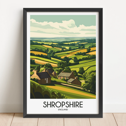 Shropshire Retro Travel Illustration