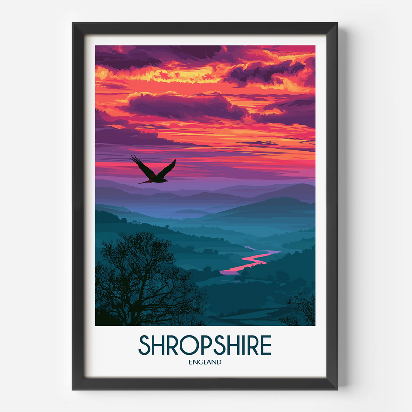 Shropshire Retro Travel Illustration