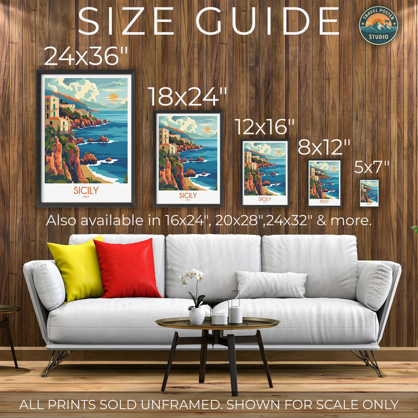 Sicily Scenic Landscape Art