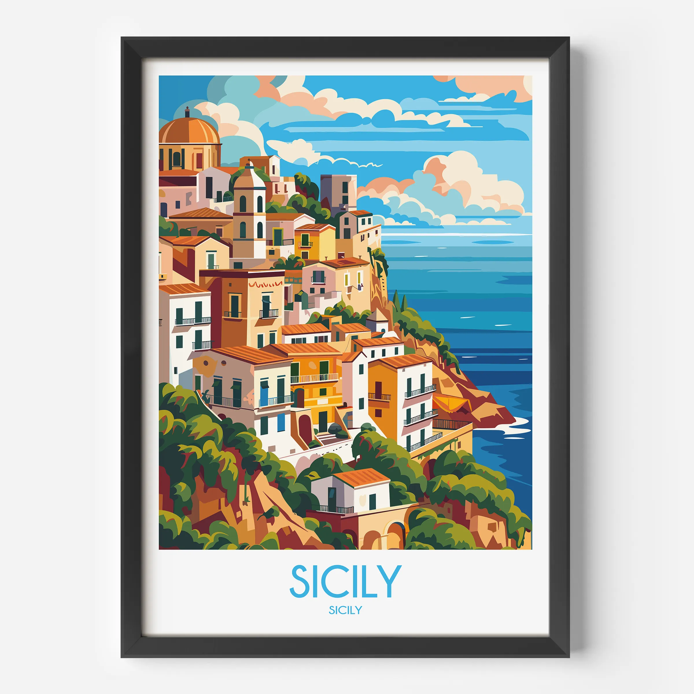 Sicily Scenic Landscape Art