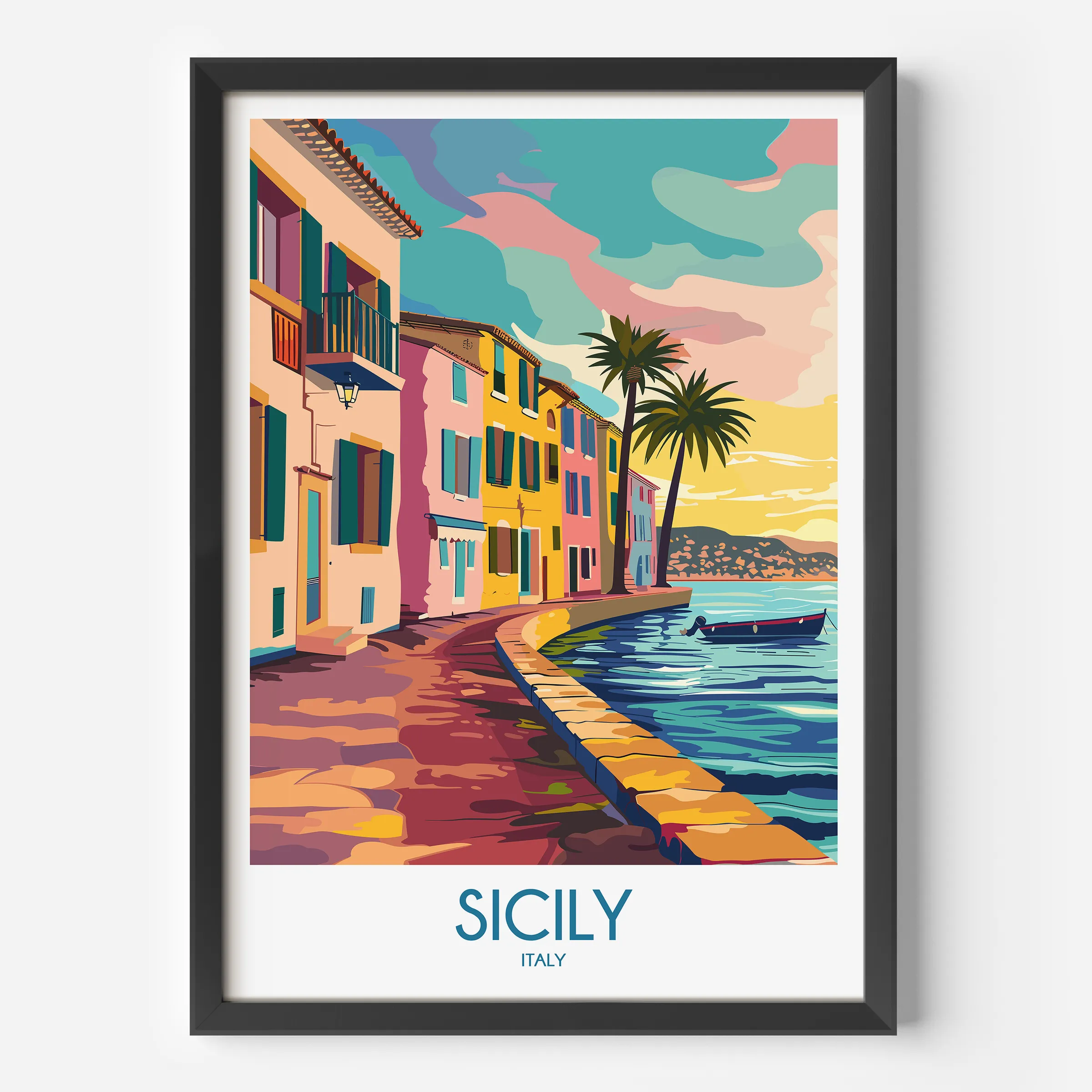 Sicily Scenic Landscape Art