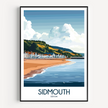 Sidmouth Retro Travel Illustration