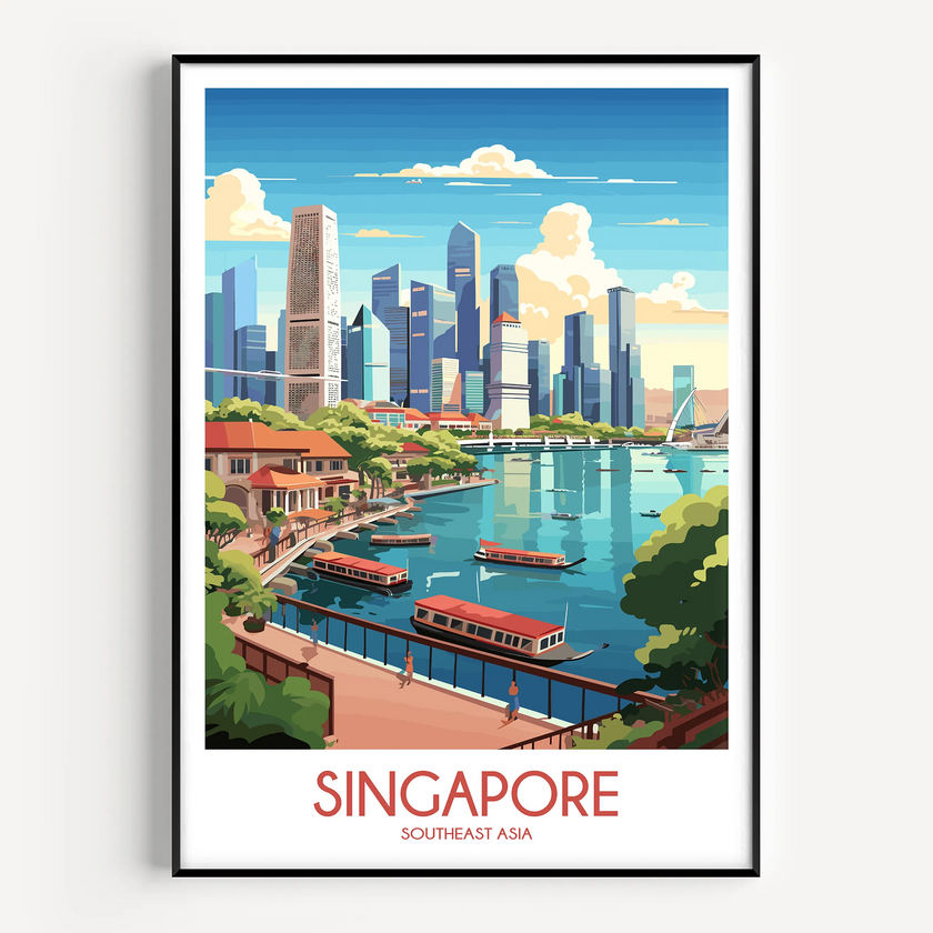 Singapore Minimalist Wall Art