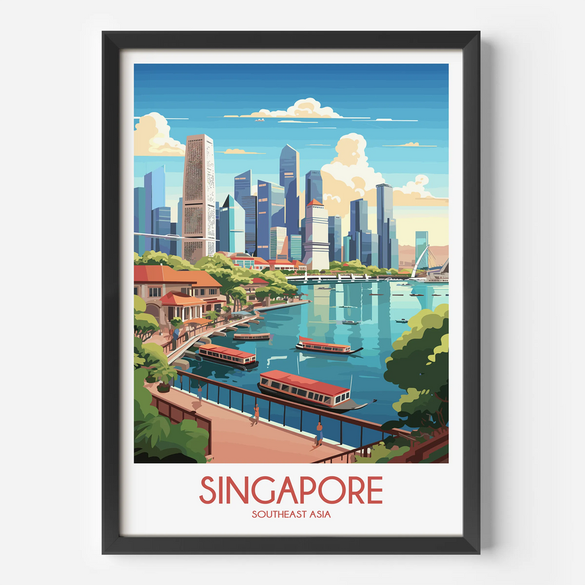 Singapore Modern Travel Poster