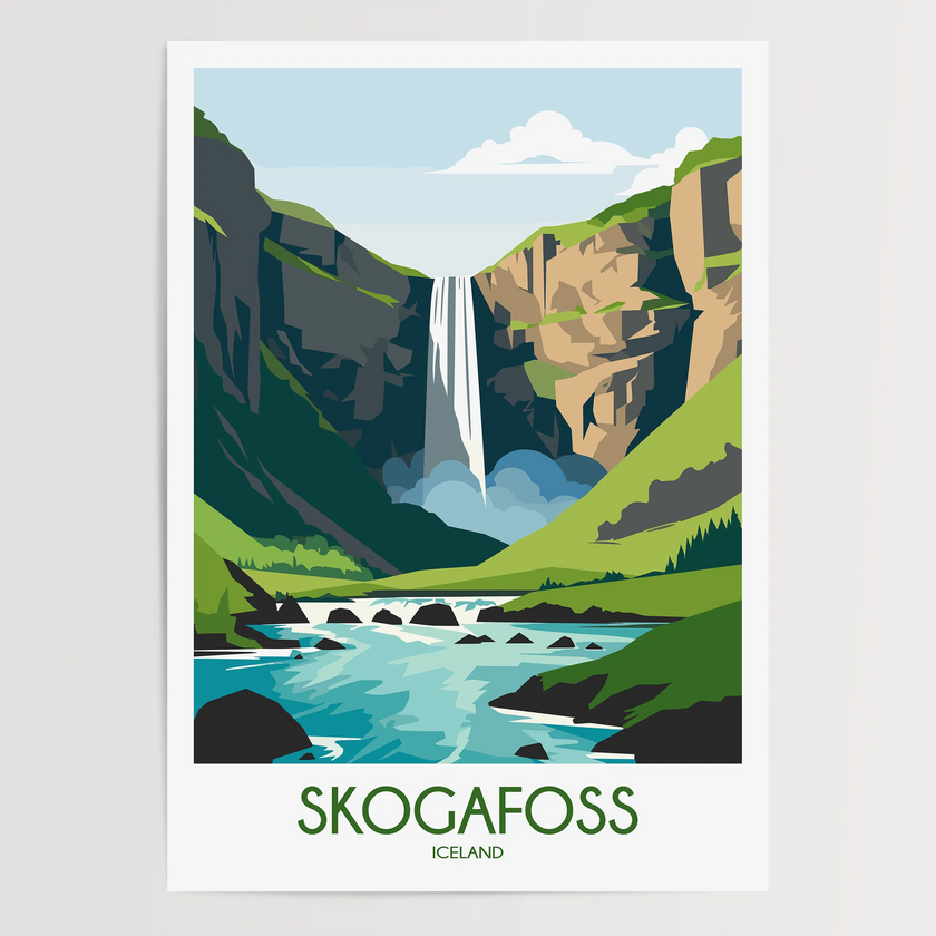 Skogafoss Destination Art Gift