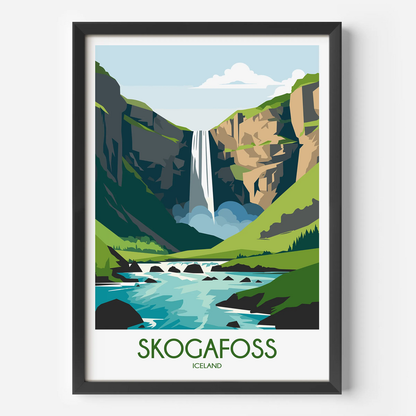 Skogafoss Minimalist Wall Art
