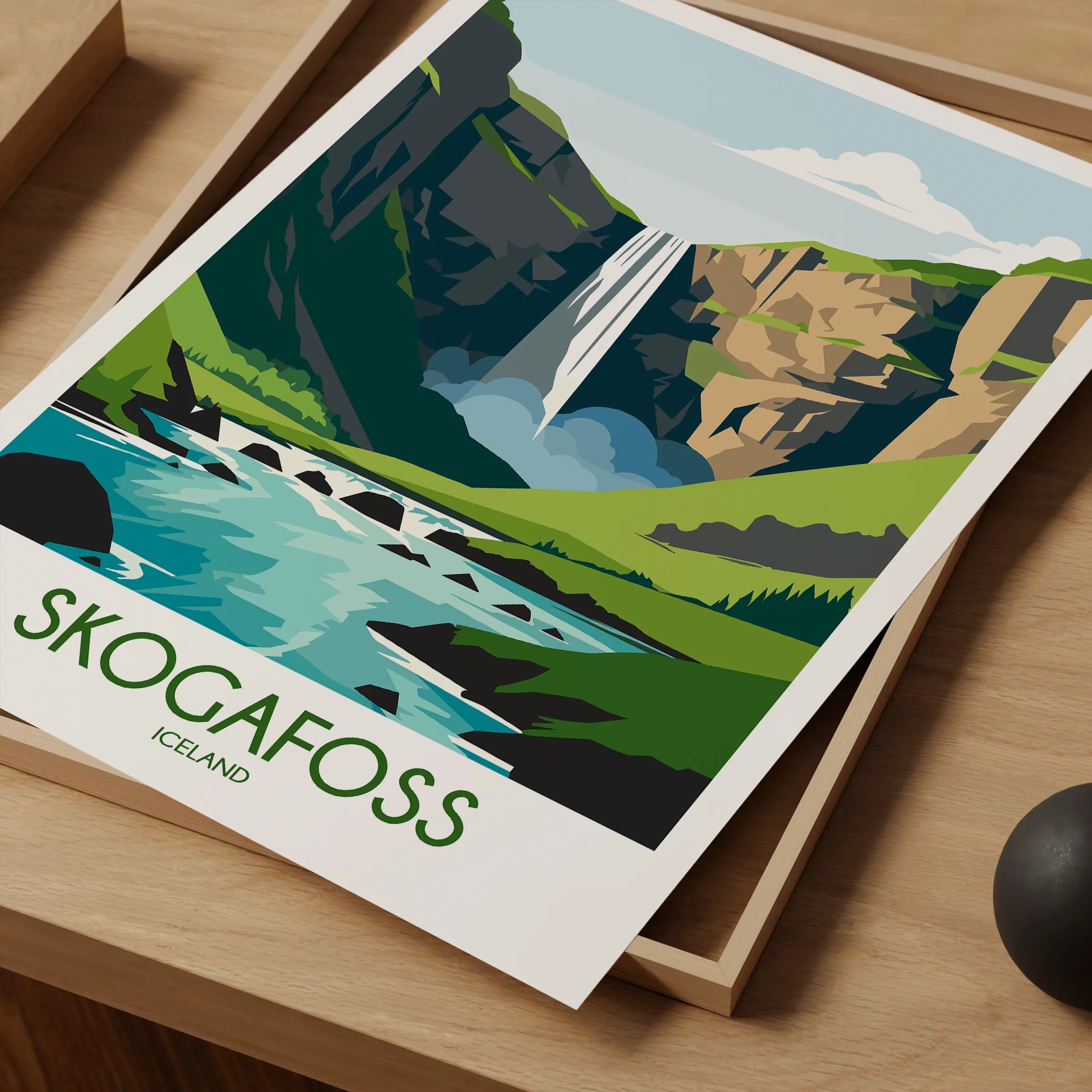 Skogafoss Scenic Landscape Art