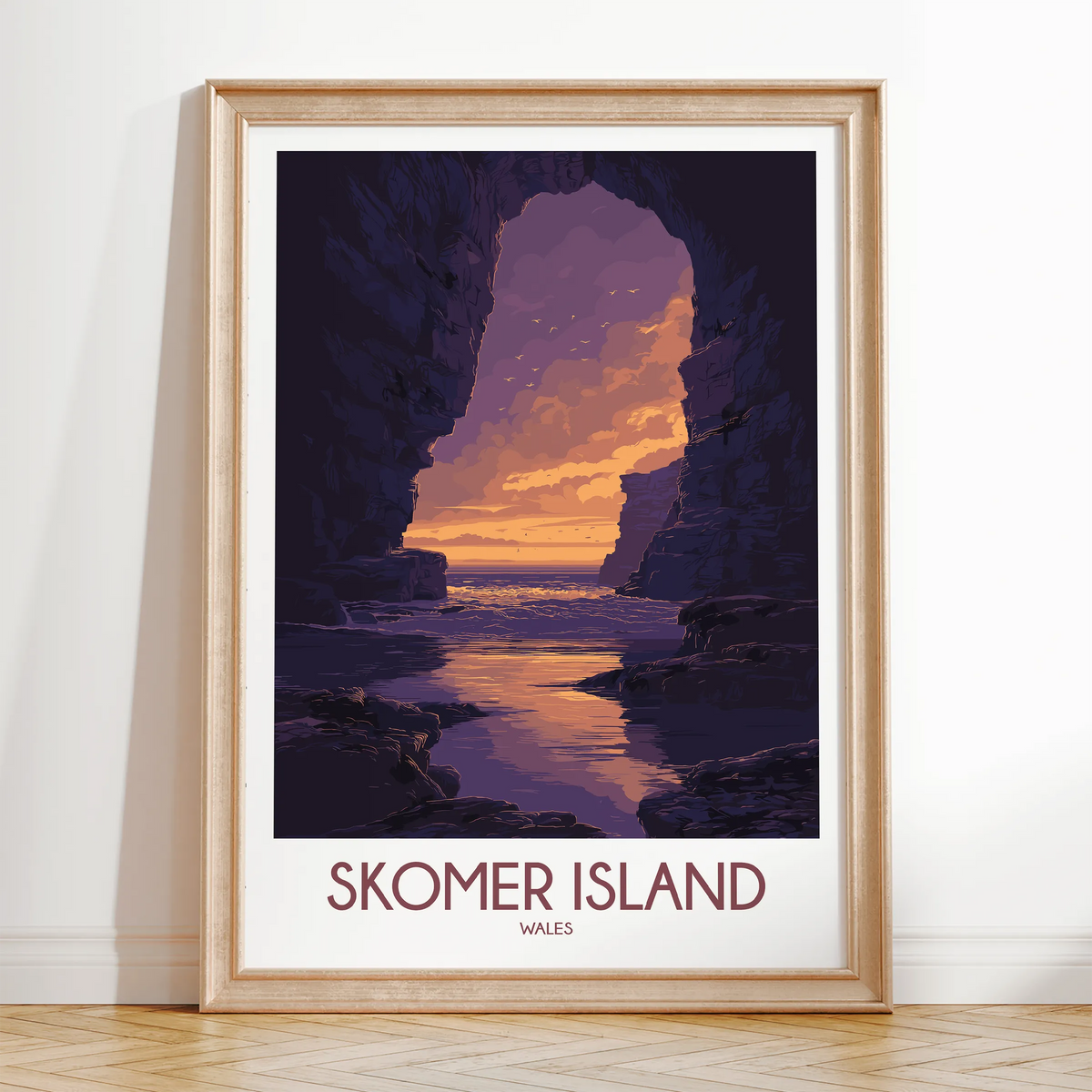 Skomer Island Modern Travel Poster